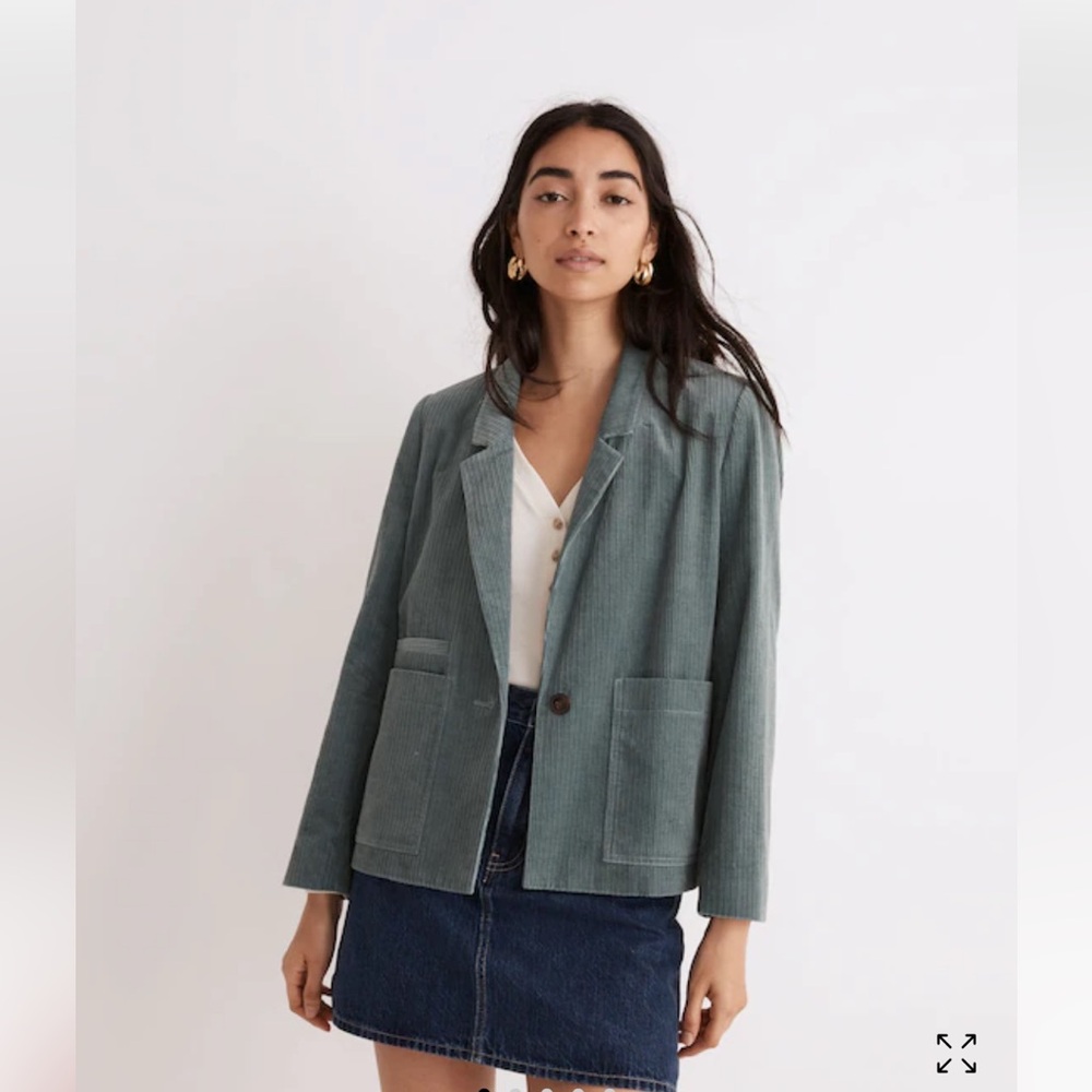 Madewell Sage Green Corduroy Blazer Jacket